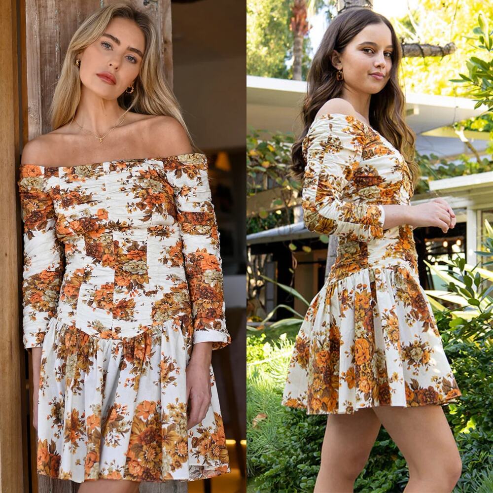Alemais Derby Mini Dress Cream Multi
